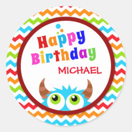 Monster Bash Birthday Party Ronde Sticker