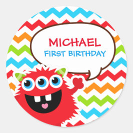Monster Bash Birthday Party Ronde Sticker