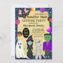 Monster Bash Costume Halloween Party Kaart