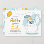 Monster Bash! Duotone verjaardagsuitnodiging Kaart (Voorkant / Achterkant)