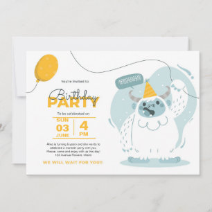 Monster Bash! Duotone verjaardagsuitnodiging Kaart