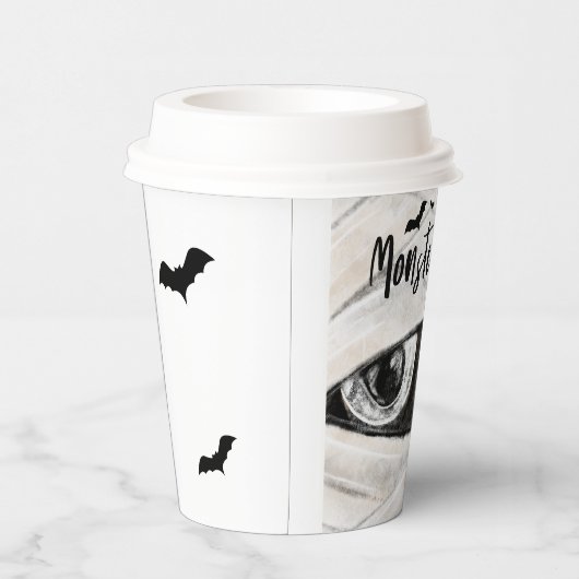 Monster Bash Fun Spooky Mummy Halloween Party Papieren Bekers (Rechts)