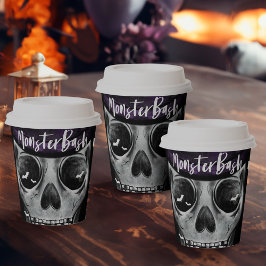 Monster Bash Fun Spooky Skelet Halloween Party Papieren Bekers