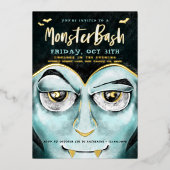 Monster Bash Fun Spooky Vampier Halloween Party Folie Uitnodiging (Voorkant)
