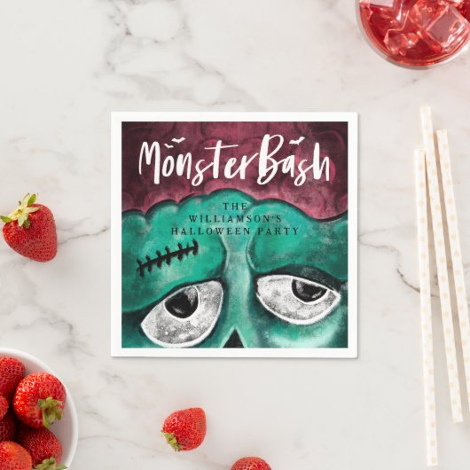 Monster Bash Fun Spooky Zombie Halloween Party Servet (Insitu)