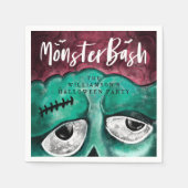 Monster Bash Fun Spooky Zombie Halloween Party Servet (Voorkant)