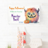 Monster Bash Gepersonaliseerde Halloween Party Spandoek (Insitu)