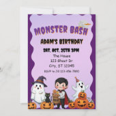 Monster Bash, Halloween birthday Kaart (Voorkant)