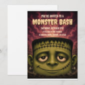 Monster Bash Halloween-feestuitnodiging Kaart (Voorkant / Achterkant)