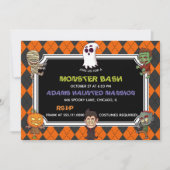 Monster Bash Halloween Party Kaart (Voorkant)