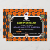 Monster Bash Halloween Party Kaart (Voorkant / Achterkant)
