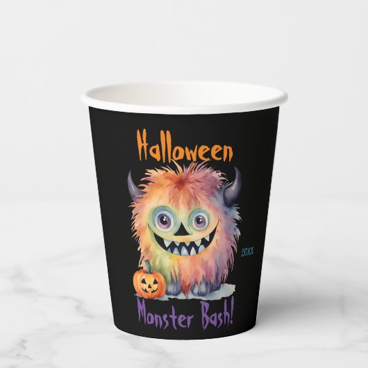 Monster Bash Halloween Party Papieren Bekers (Achterkant)