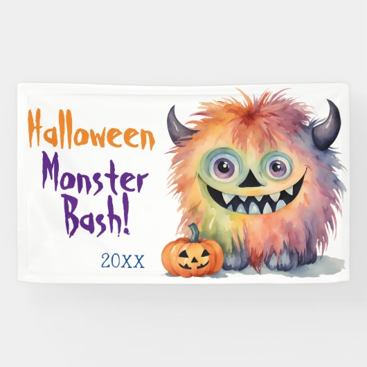 Monster Bash Halloween Party Spandoek (Horizontaal)