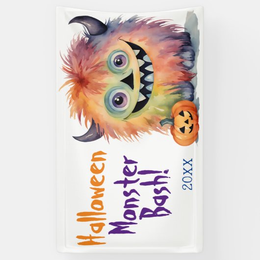 Monster Bash Halloween Party Spandoek (Verticaal)