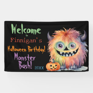 Monster Bash Halloween Verjaardag Spandoek