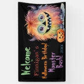 Monster Bash Halloween Verjaardag Spandoek (Verticaal)