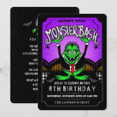 Monster Bash Halloween verjaardagsfeestje uitnodig Kaart (Voorkant / Achterkant)