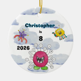 Monster Bash in Clouds Verjaardag Aandenken Orname Keramisch Ornament