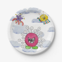 Monster Bash in de Wolken Verjaardags Papieren Bor