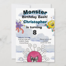 Monster Bash in de Wolken Verjaardagsuitnodiging