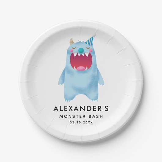 Monster Bash Kids Birthday Party Papieren Bordje (Voorkant)