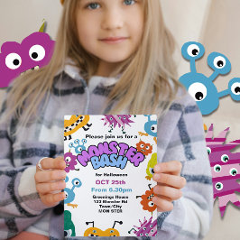 Monster Bash Kinder Halloween feest Kinderen plezi Kaart