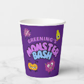 Monster bash party cup Halloween kinder servies Papieren Bekers (Achterkant)