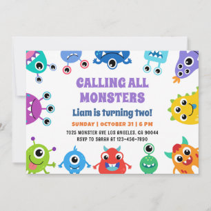 Monster Bash Party Uitnodigen Kaart