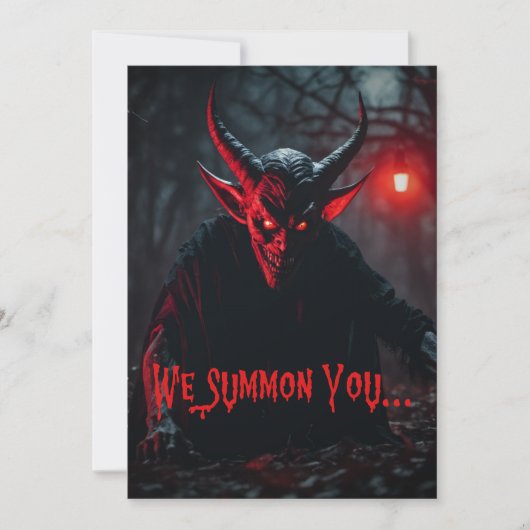 Monster Bash Red Eyed Crawling Devil Halloween Kaart (Voorkant)