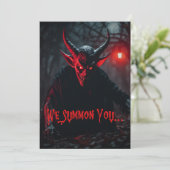 Monster Bash Red Eyed Crawling Devil Halloween Kaart (Staand voorkant)