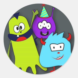 Monster Bash Round Stickers