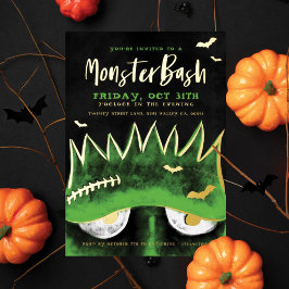Monster Bash | Spooky Frankenstein Halloween Party Folie Uitnodiging