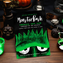 Monster Bash | Spooky Frankenstein Halloween Party Kaart