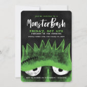 Monster Bash | Spooky Frankenstein Halloween Party Kaart (Voorkant)
