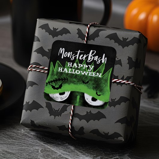 Monster Bash | Spooky Frankenstein Halloween Party Vierkante Sticker