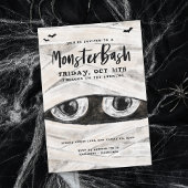 Monster Bash Spooky Wrapped Mummy Halloween Party Kaart