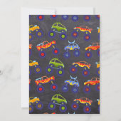 Monster Bash Truck Thema Kids Verjaardag Onderdeel Kaart (Achterkant)