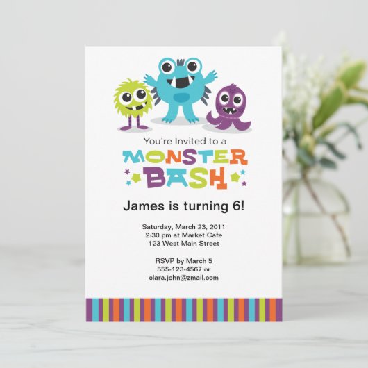 Monster Bash Uitnodiging (Staand voorkant)