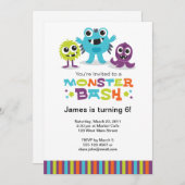 Monster Bash Uitnodiging (Voorkant / Achterkant)