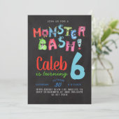 Monster Bash Verjaardag Uitnodiging (Staand voorkant)