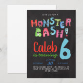 Monster Bash Verjaardag Uitnodiging (Voorkant / Achterkant)