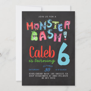 Monster Bash Verjaardag Uitnodiging