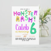 Monster Bash Verjaardag Uitnodiging (Staand voorkant)
