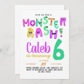 Monster Bash Verjaardag Uitnodiging (Voorkant / Achterkant)