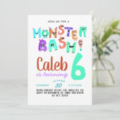 Monster Bash Verjaardag Uitnodiging (Staand voorkant)