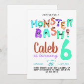 Monster Bash Verjaardag Uitnodiging (Voorkant / Achterkant)