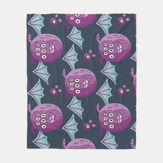 Monster Bats: Schattigee Cartoon Fleece Deken (Voorkant)