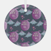 Monster Bats: Schattigee Cartoon  Glas Ornament (Voorkant)