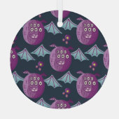 Monster Bats: Schattigee Cartoon  Glas Ornament (Achterkant)