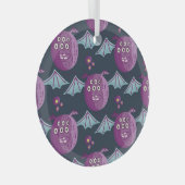 Monster Bats: Schattigee Cartoon  Glas Ornament (Voorkant Rechts)
